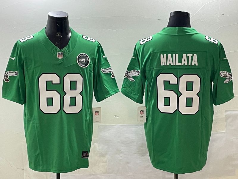 Men Philadelphia Eagles #68 Mailata Green three generations 2025 Nike Vapor Limited NFL Jersey style 3->philadelphia eagles->NFL Jersey
